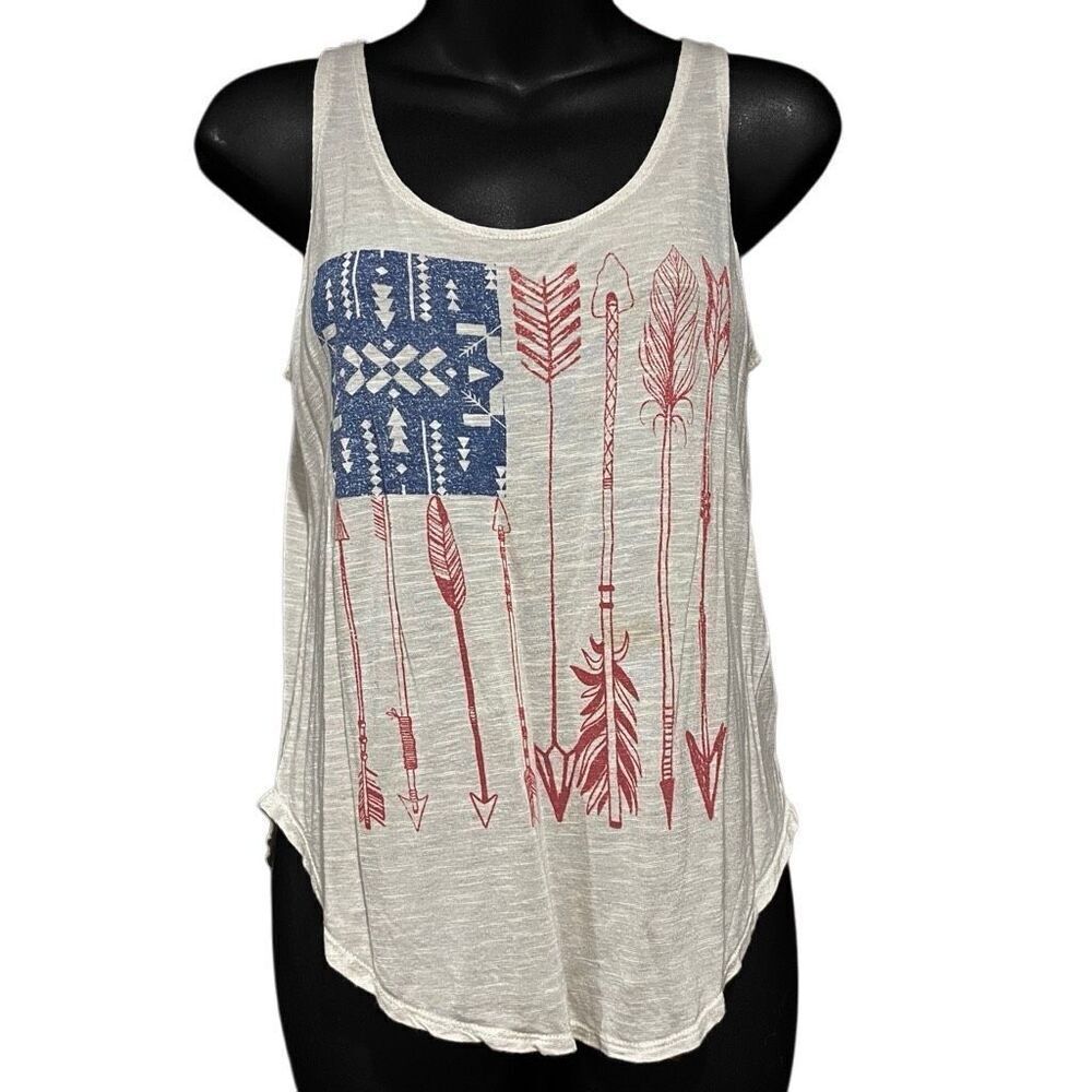 Recycled Karma USA American Flag Arrows Tank Top Women’s XS